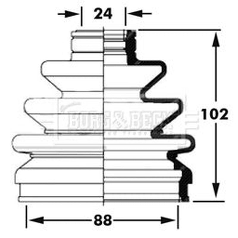 Borg & Beck Drive Shaft Bellow Kit Wheel Side BCB2397