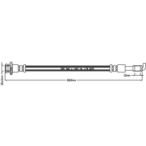 Abtex Brake Hydraulic Hose Line outer ABH1225R