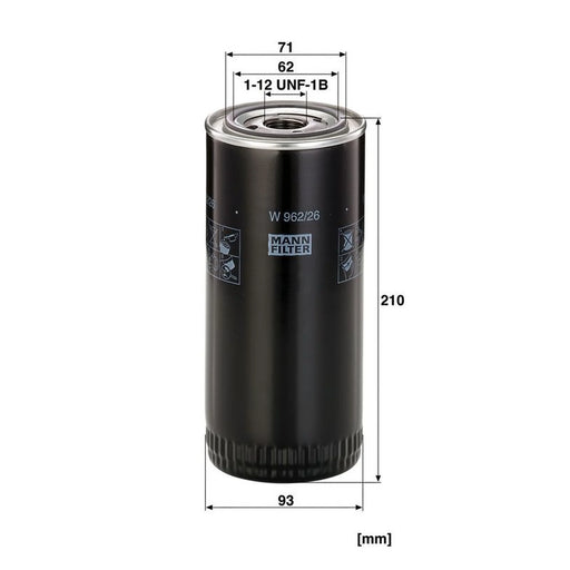 MANN-FILTER Engine Oil Filter W 962/26