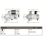 Denso Starter Motor 12V 2.2kW 9 Teeth fits Volvo S60 I 2001-2010 2.4