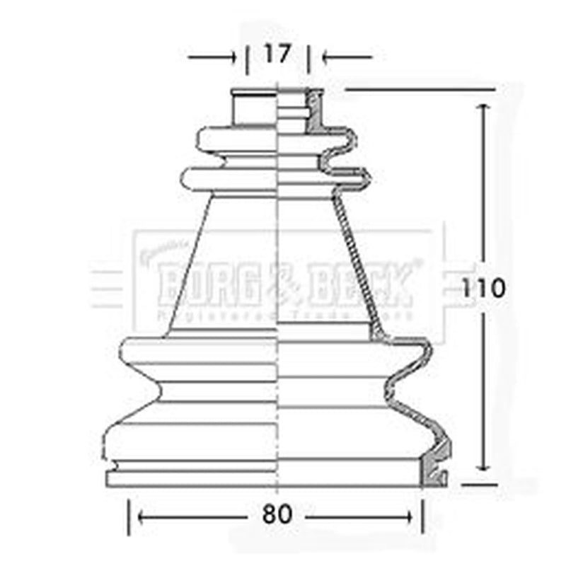 Borg & Beck Drive Shaft Bellow Kit transmission sided BCB2502