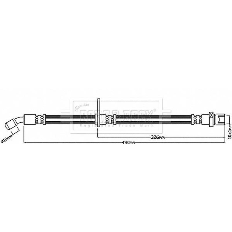 Borg & Beck Brake Hydraulic Hose Line Front BBH8250