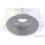 Comline 2 x Solid Rear Brake Discs ADC4015
