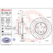 Brembo Xtra 2 x Perforated/Vented Rear Brake Discs 09.9793.2X-x2