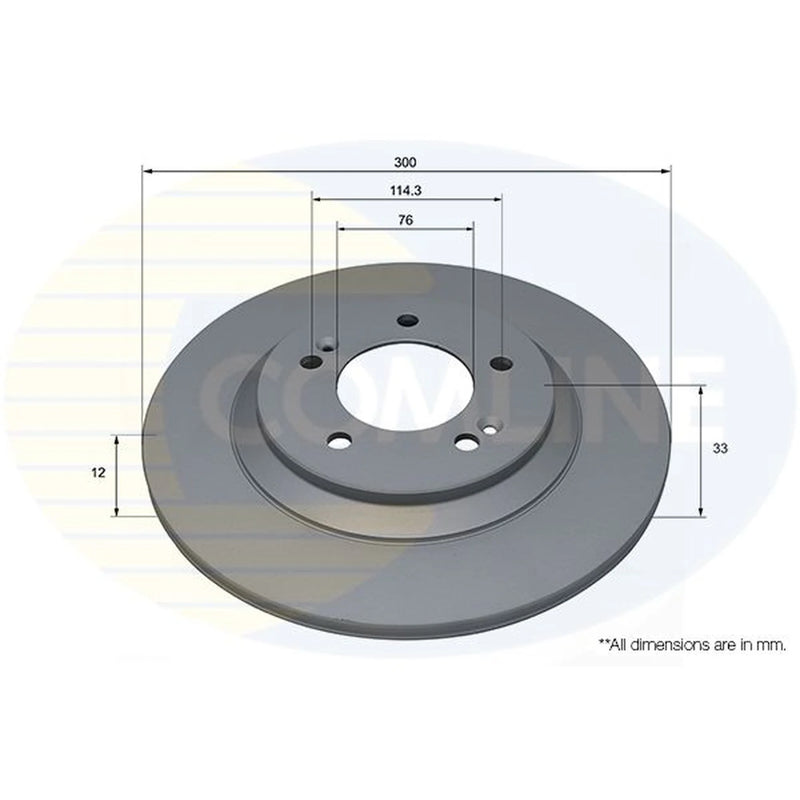Comline 2 x Solid Rear Brake Discs ADC4081-x2