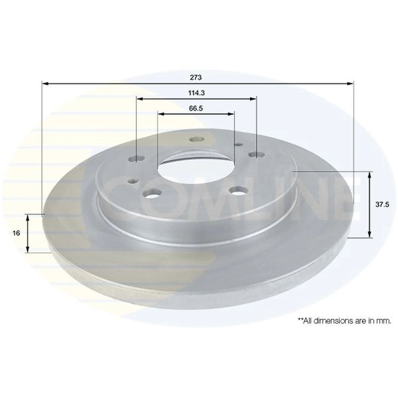 Comline 2 x Solid Front Brake Discs ADC0611-x2