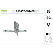 Valeo Electric Window Regulator Lifter Right Front 851453