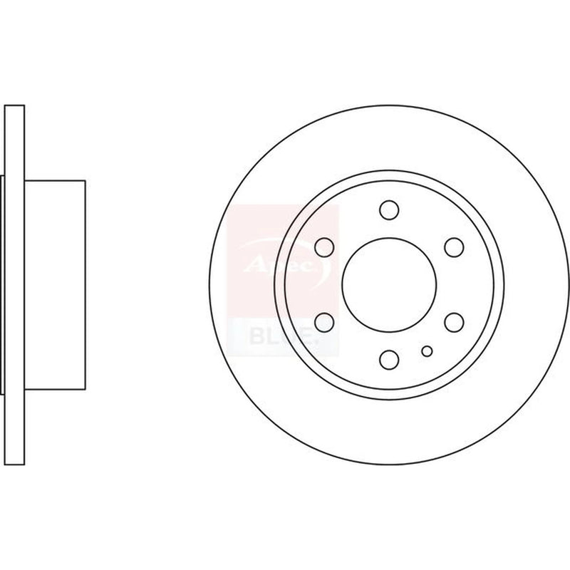 Apec 2 x Solid Rear Brake Discs SDK6514-x2