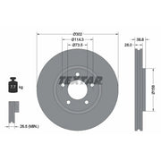 Textar 2 x Front Brake Discs 92108200-x2