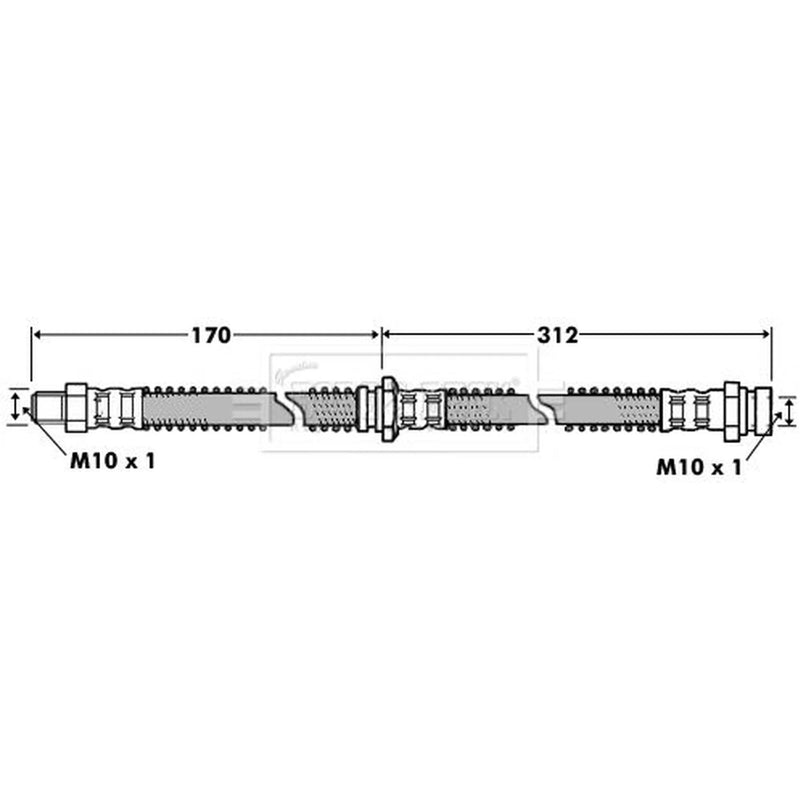 Borg & Beck Brake Hydraulic Hose Line Front Right BBH7420