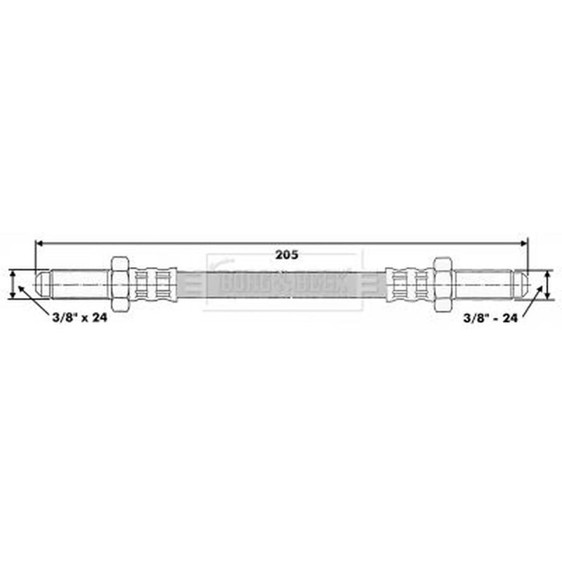 Borg & Beck Brake Hydraulic Hose Line Rear Right BBH6540