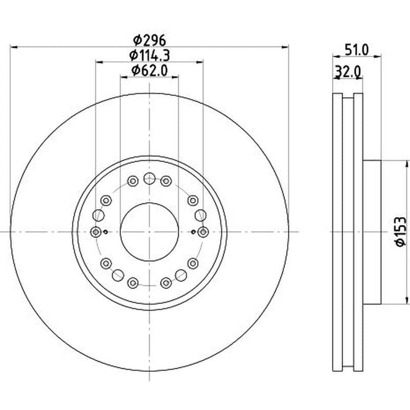 DON 2 x Vented Front Brake Discs PCD22722-x2