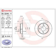 Brembo 2 x Solid Rear Brake Discs 08.D248.11-x2