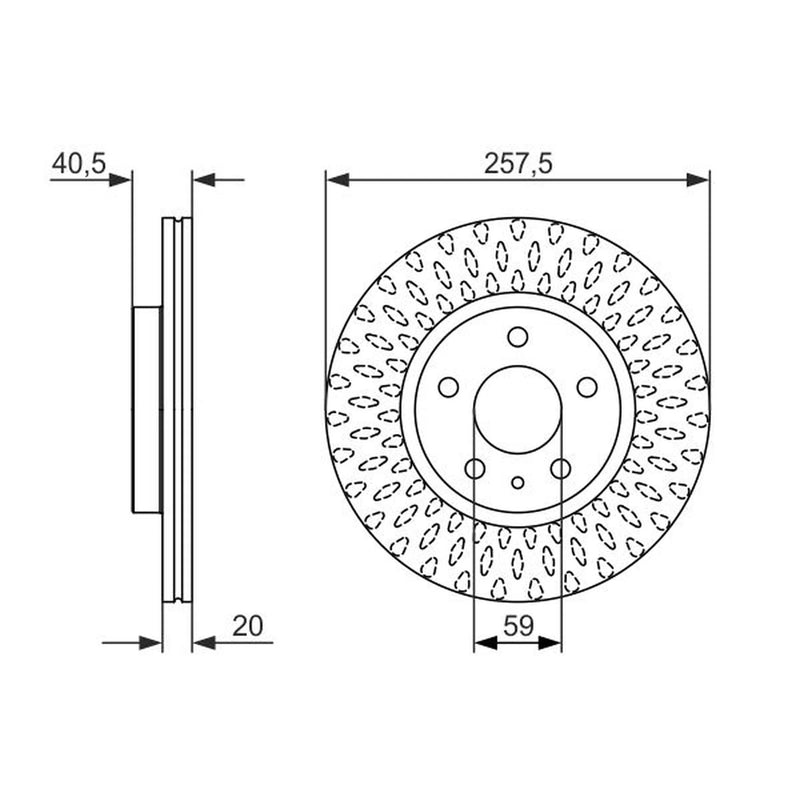 Bosch 2 x Vented Front Brake Discs 0986479647-x2