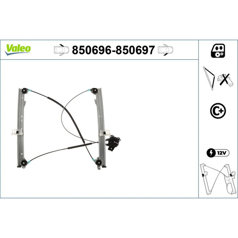 Valeo Electric Window Regulator Lifter Left Front 850696