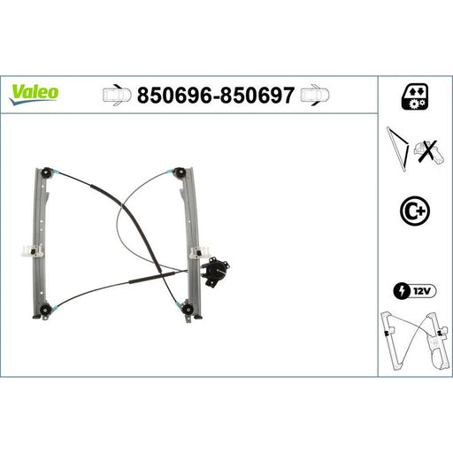 Valeo Electric Window Regulator Lifter Left Front 850696