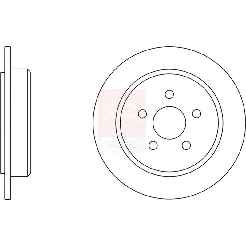 Apec 2 x Solid Rear Brake Discs SDK6322-x2