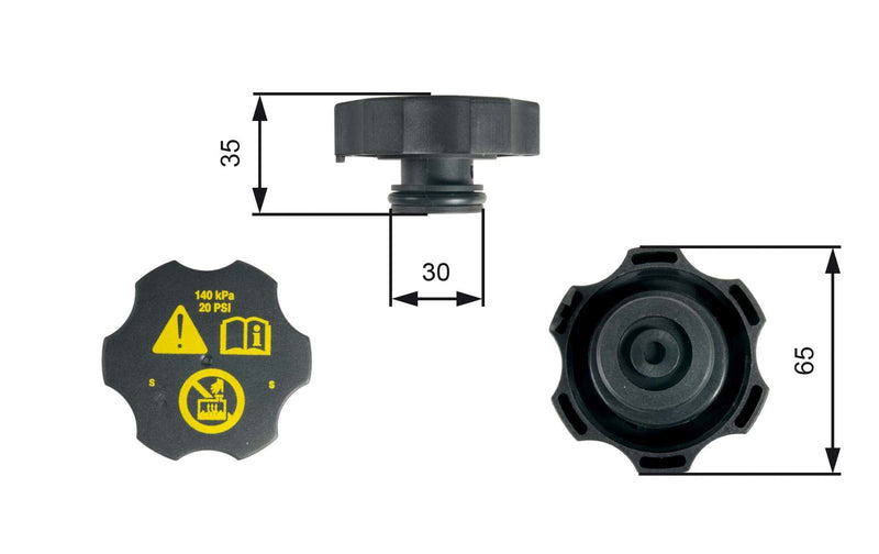 Gates RC249 Cap, coolant tank
