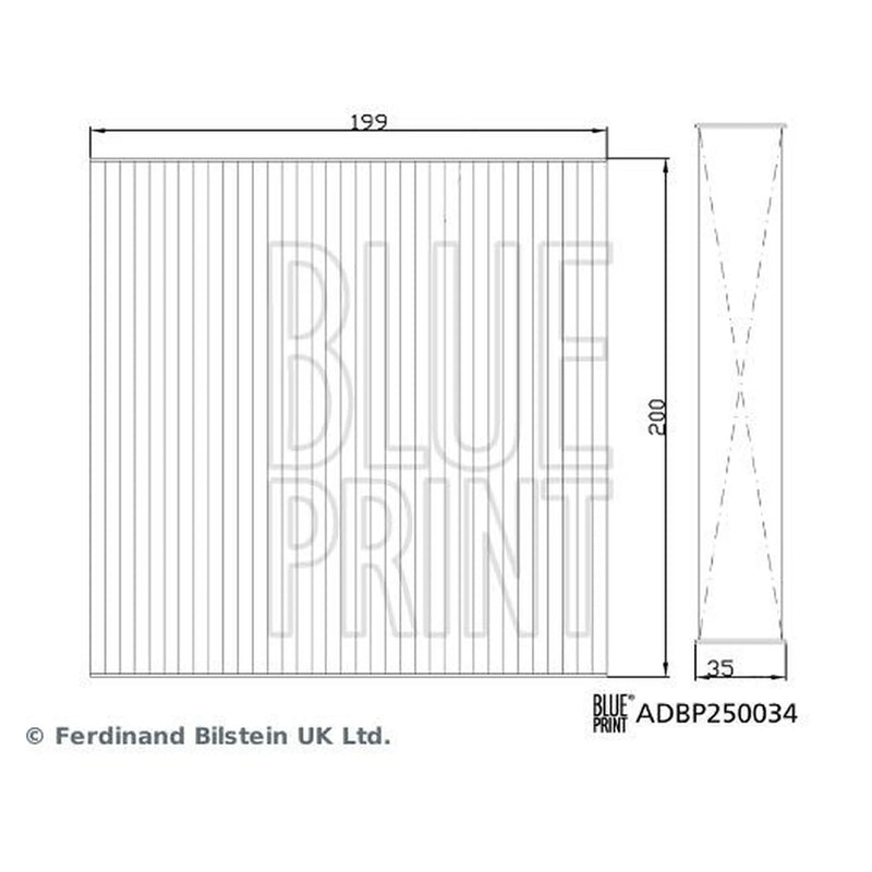Blue Print Cabin Air Filter (Pollen Filter) ADBP250034