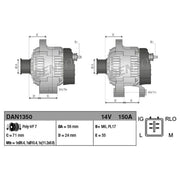 Denso Car Alternator 12V DAN1350