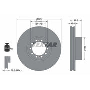 Textar 2 x Internally Vented Front Brake Discs 93142700-x2