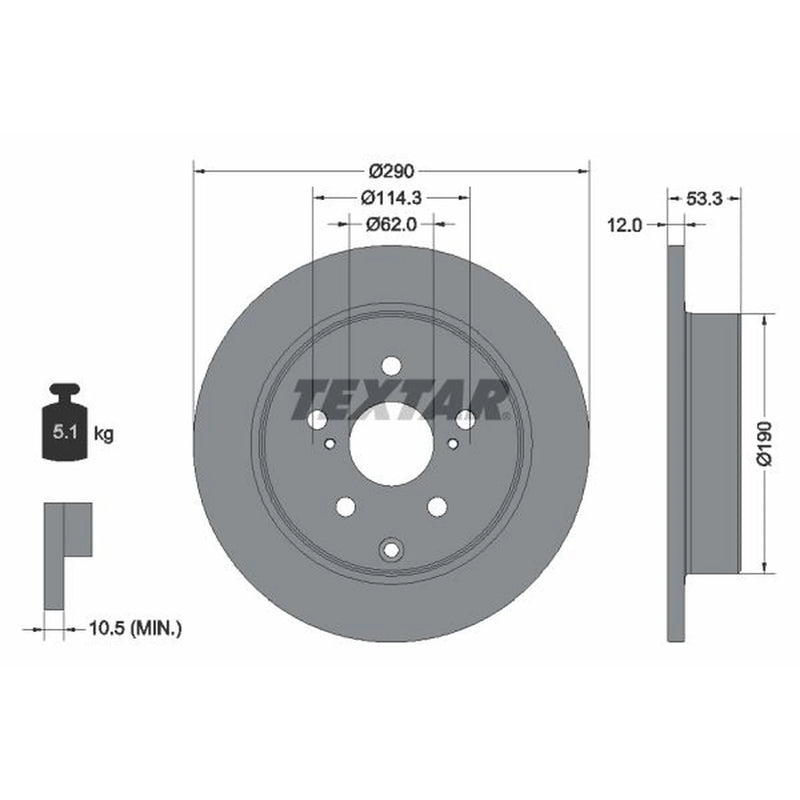 Textar 2 x Solid Rear Brake Discs 92314203-x2