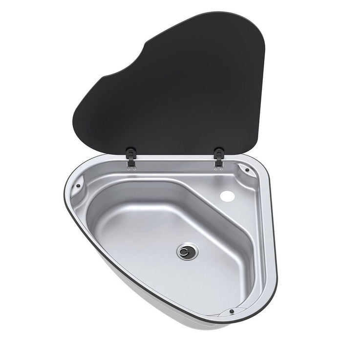 Thetford Series 33 Triangular Sink with Glass Lid, Right Hand, 480mm - Thetford - Van Life Living