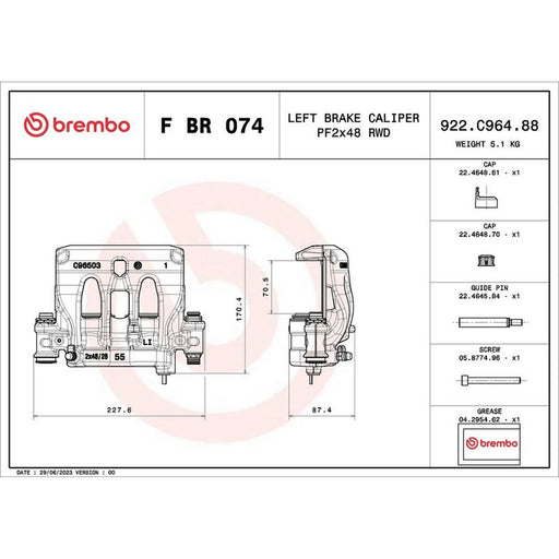 Brembo Brake Caliper Assembly FBR074