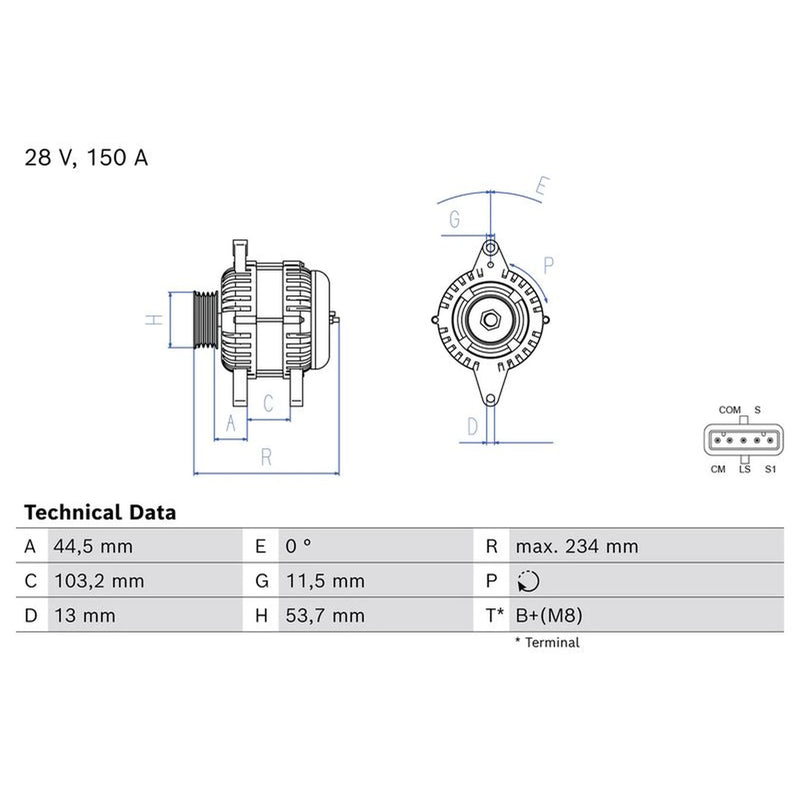 Bosch Car Alternator 12V 0 986 086 260