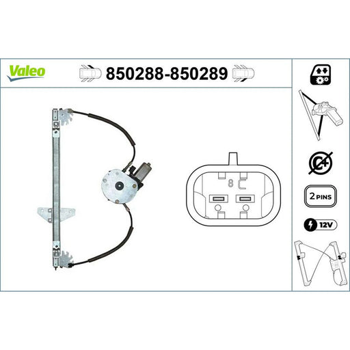 Valeo Electric Window Regulator Lifter Right Front 850289