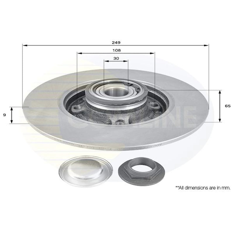 Comline 2 x Solid Rear Brake Discs ADC3002-x2