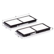 MANN-FILTER Cabin Air Filter (Pollen Filter) below the middle conso CU 26 008-2