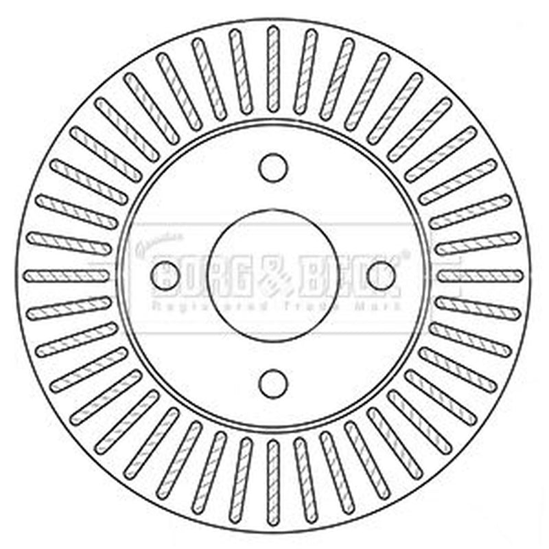 Borg & Beck 2 x Vented Front Brake Discs BBD5349-x2