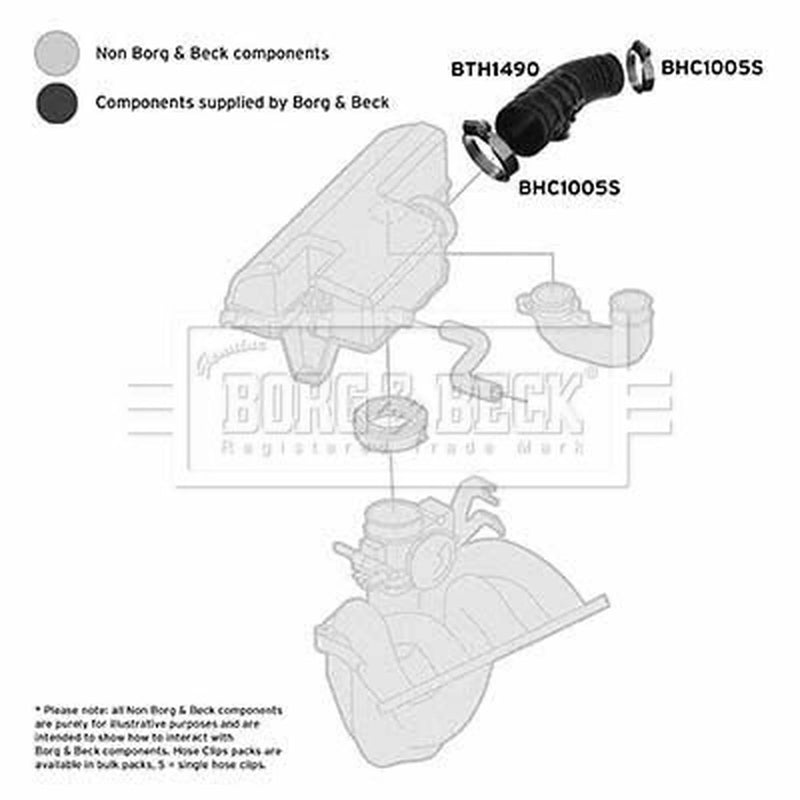 Borg & Beck Air Filter Intake Hose NBR (nitrile butadiene r BTH1490