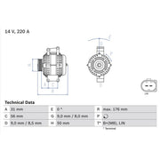 Bosch Car Alternator 12V 0 986 047 640