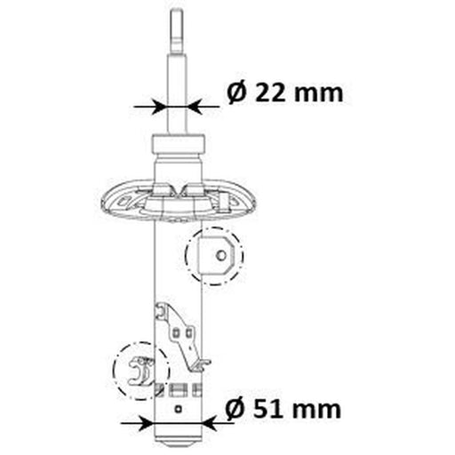 KYB Shock Absorber Damper Strut Front Right 3338060