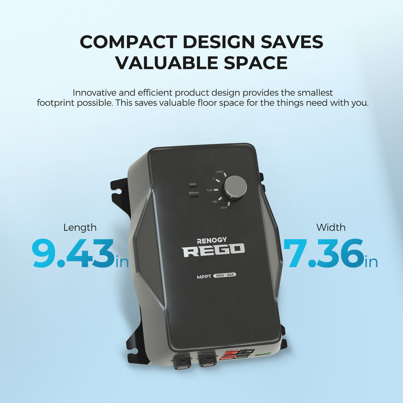 Renogy REGO 12V 60A MPPT Solar Charge Controller - Dyna-mo Solar - Van Life Living