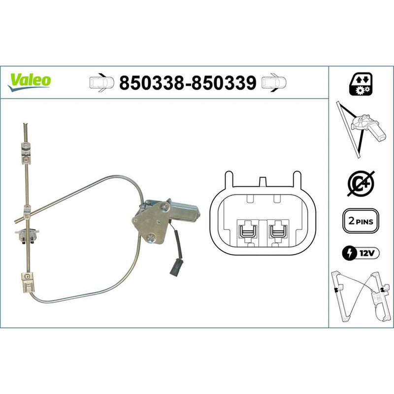 Valeo Electric Window Regulator Lifter Left Front 850338