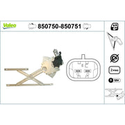 Valeo Electric Window Regulator Lifter Right Front 850751