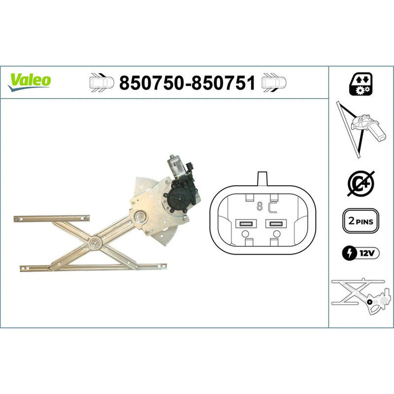 Valeo Electric Window Regulator Lifter Left Front 850750