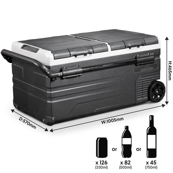 Dellonda Portable Fridge Freezer/Cool Box with LED Display 95L DL128 - Dellonda - Van Life Living