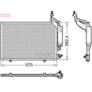 Denso Air Conditioning Condenser fits Ford Fiesta VI 2012-2017 1.0