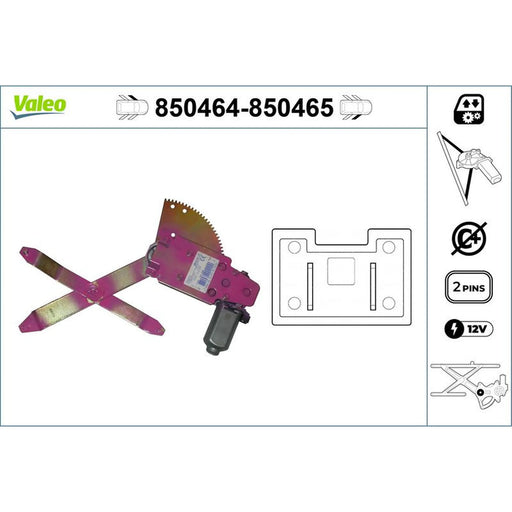Valeo Electric Window Regulator Lifter Left Front 850464