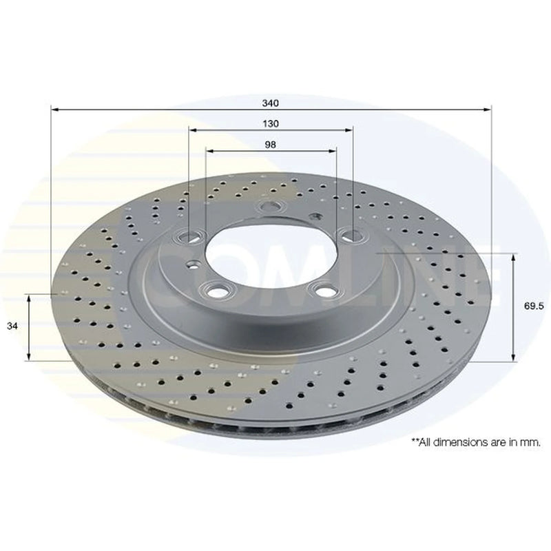 Comline 2 x Front Vented Brake Discs ADC2918VL