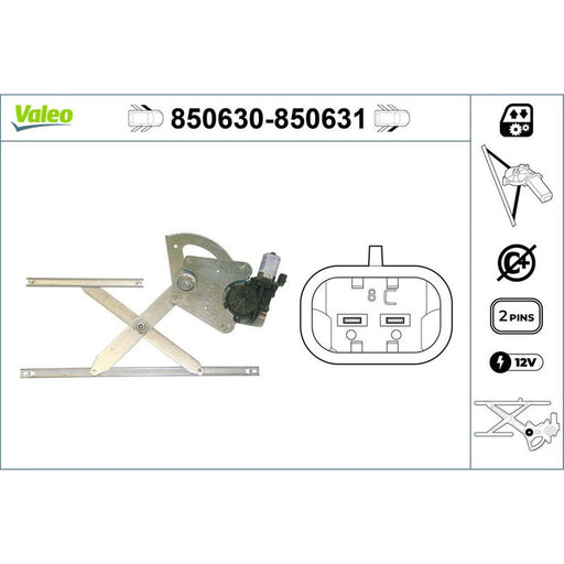 Valeo Electric Window Regulator Lifter Left Front 850630