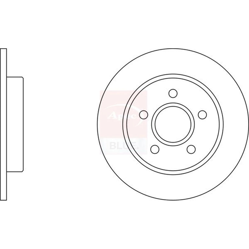Apec 2 x Solid Rear Brake Discs SDK6119-x2