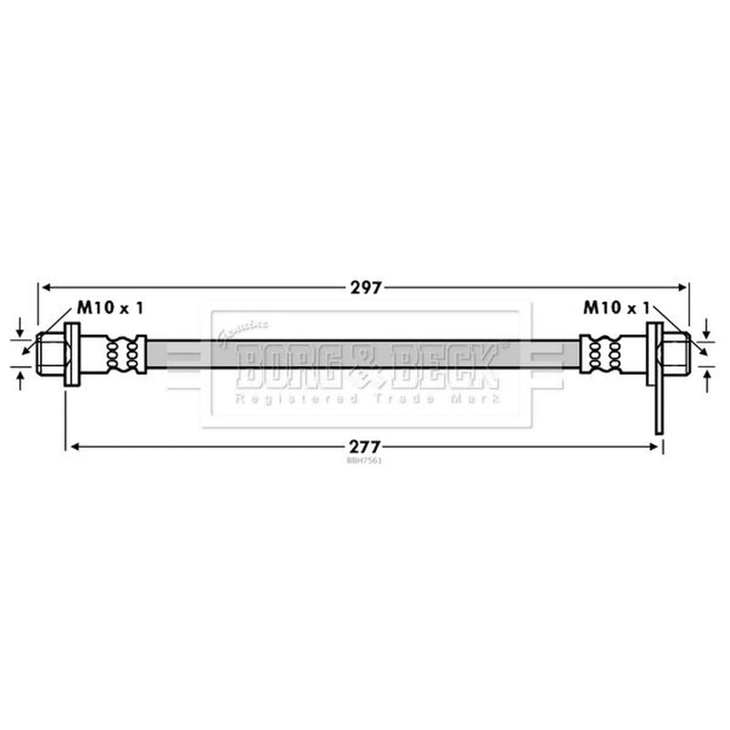 Borg & Beck Brake Hydraulic Hose Line inner BBH7561
