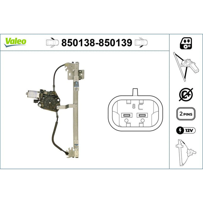 Valeo Electric Window Regulator Lifter Left Front 850138