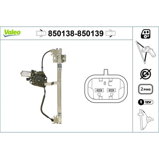 Valeo Electric Window Regulator Lifter Left Front 850138