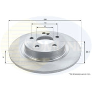 Comline 2 x Solid Rear Brake Discs ADC1677-x2